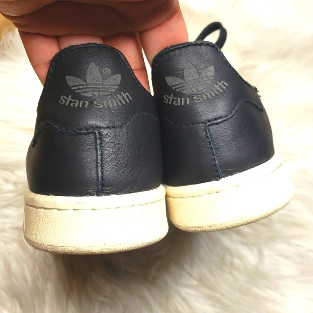 Adidas AQ4788 Stan Smith Leather Sock Sneakers, Core Black 7